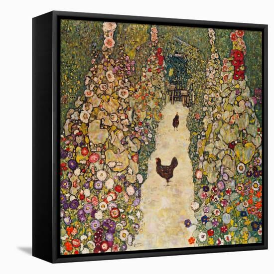 Garden Path with Chickens, 1916, Burned at Schloss Immendorf in 1945-Gustav Klimt-Framed Premier Image Canvas