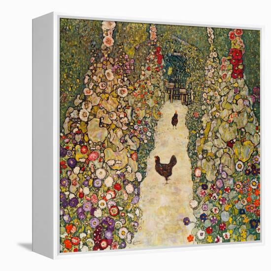 Garden Path with Chickens, 1916, Burned at Schloss Immendorf in 1945-Gustav Klimt-Framed Premier Image Canvas