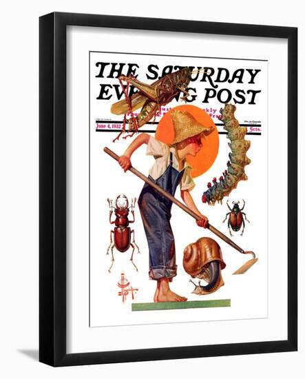 "Garden Pests," Saturday Evening Post Cover, June 4, 1932-Joseph Christian Leyendecker-Framed Giclee Print