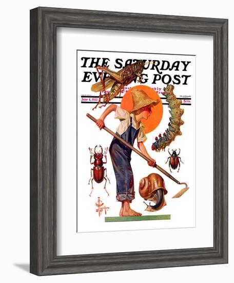 "Garden Pests," Saturday Evening Post Cover, June 4, 1932-Joseph Christian Leyendecker-Framed Giclee Print