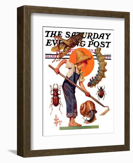 "Garden Pests," Saturday Evening Post Cover, June 4, 1932-Joseph Christian Leyendecker-Framed Giclee Print