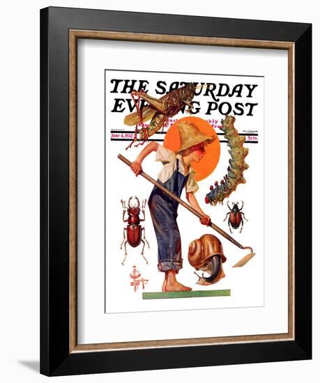 "Garden Pests," Saturday Evening Post Cover, June 4, 1932-Joseph Christian Leyendecker-Framed Giclee Print