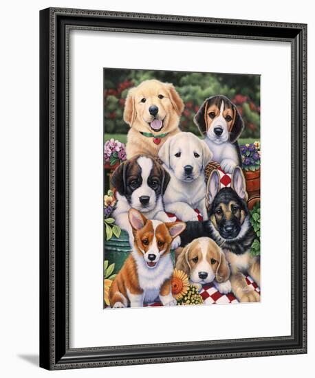 Garden Puppies-Jenny Newland-Framed Giclee Print