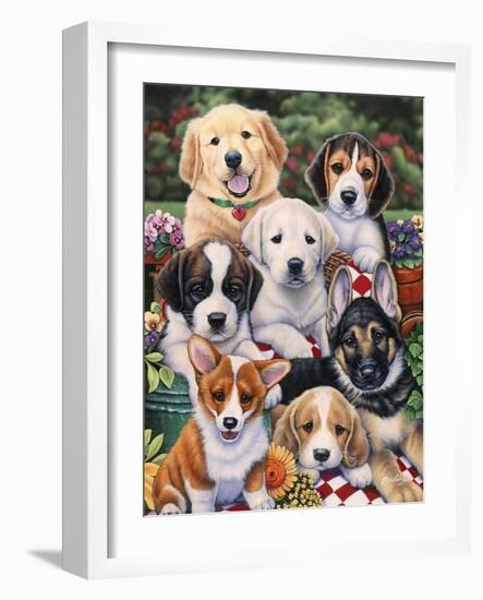 Garden Puppies-Jenny Newland-Framed Giclee Print