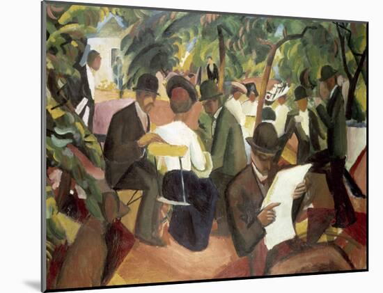 Garden Restaurant-Auguste Macke-Mounted Giclee Print