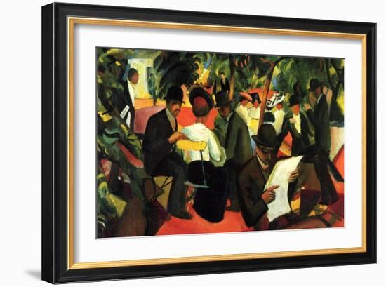 Garden Restaurant-Auguste Macke-Framed Art Print