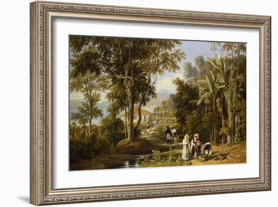 Garden Scene on the Broganza Shore, Rio de Janeiro-William Havell-Framed Giclee Print