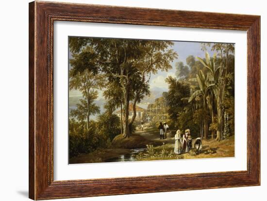 Garden Scene on the Broganza Shore, Rio de Janeiro-William Havell-Framed Giclee Print