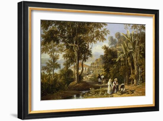 Garden Scene on the Broganza Shore, Rio de Janeiro-William Havell-Framed Giclee Print