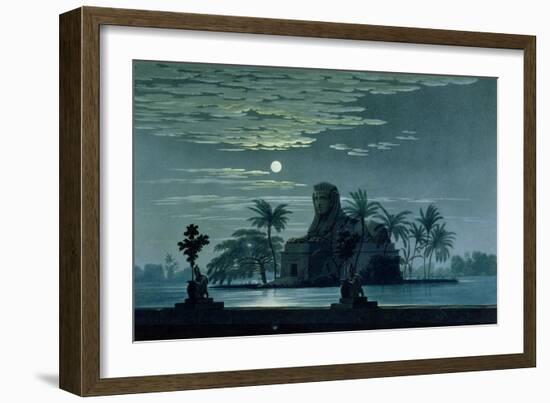 Garden Scene with the Sphinx in Moonlight, Act II Scene 3, Set Design for "The Magic Flute"-Karl Friedrich Schinkel-Framed Giclee Print