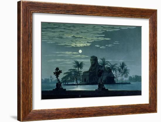 Garden Scene with the Sphinx in Moonlight, Act II Scene 3, Set Design for "The Magic Flute"-Karl Friedrich Schinkel-Framed Giclee Print