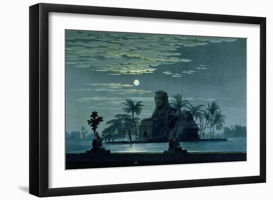 Garden Scene with the Sphinx in Moonlight, Act II Scene 3, Set Design for "The Magic Flute"-Karl Friedrich Schinkel-Framed Giclee Print