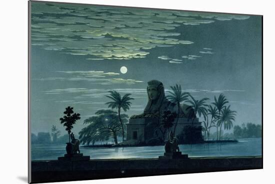 Garden Scene with the Sphinx in Moonlight, Act II Scene 3, Set Design for "The Magic Flute"-Karl Friedrich Schinkel-Mounted Giclee Print