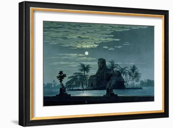 Garden Scene with the Sphinx in Moonlight, Act II Scene 3, Set Design for "The Magic Flute"-Karl Friedrich Schinkel-Framed Giclee Print