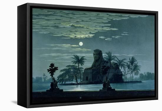 Garden Scene with the Sphinx in Moonlight, Act II Scene 3, Set Design for "The Magic Flute"-Karl Friedrich Schinkel-Framed Premier Image Canvas