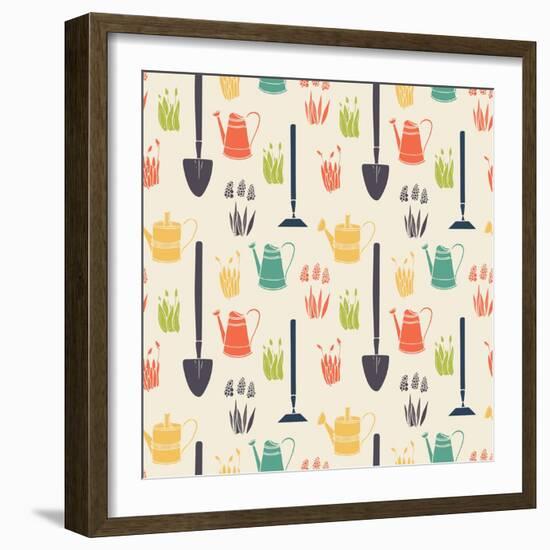 Garden Seamless Pattern-TashaNatasha-Framed Art Print