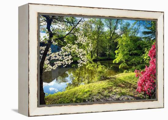 Garden State Spring At The Canal-George Oze-Framed Premier Image Canvas