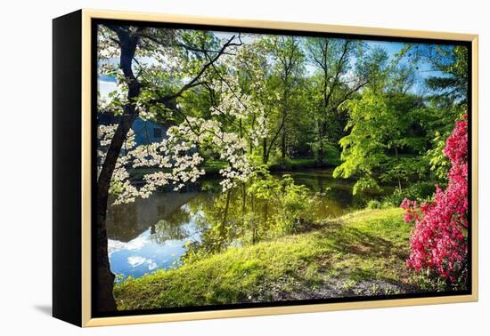 Garden State Spring At The Canal-George Oze-Framed Premier Image Canvas