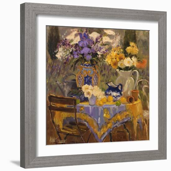 Garden Table and Chairs-Allayn Stevens-Framed Art Print