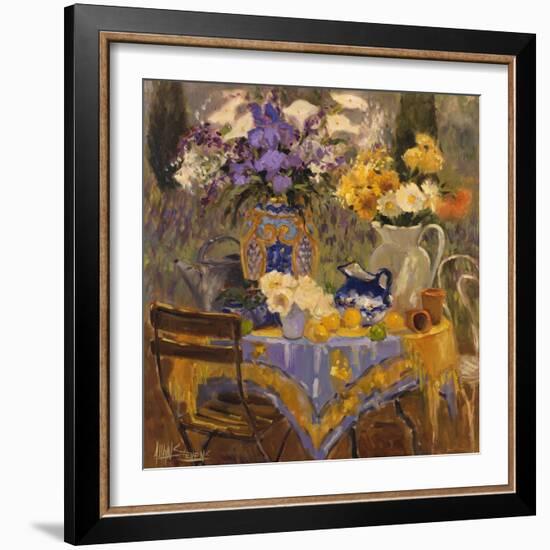 Garden Table and Chairs-Allayn Stevens-Framed Art Print