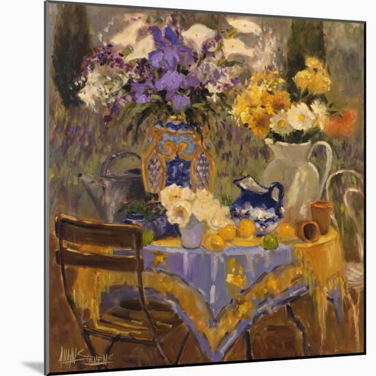 Garden Table and Chairs-Allayn Stevens-Mounted Art Print