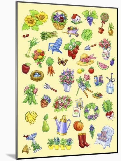 Garden Theme-Geraldine Aikman-Mounted Giclee Print