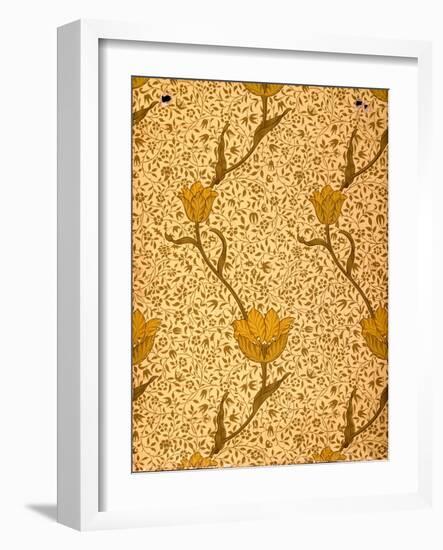 'Garden Tulip' Wallpaper Design, 1885 (Colour Woodblock Print on Paper)-William Morris-Framed Giclee Print