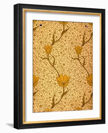 'Garden Tulip' Wallpaper Design, 1885 (Colour Woodblock Print on Paper)-William Morris-Framed Giclee Print