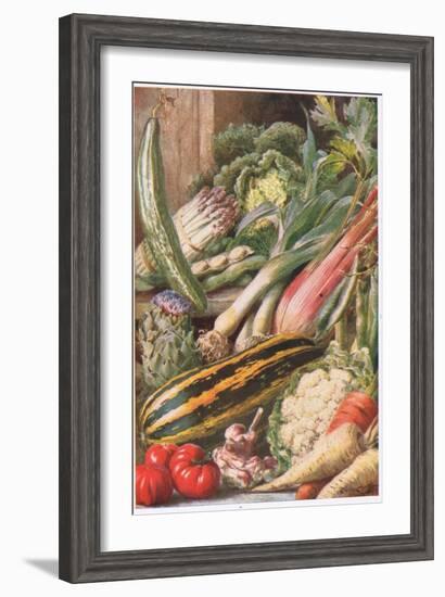 Garden Vegetables, Illustration from 'Garden Ways and Garden Days'-Louis Fairfax Muckley-Framed Giclee Print