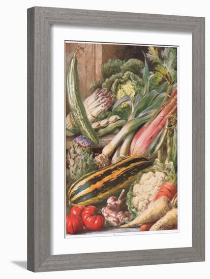 Garden Vegetables, Illustration from 'Garden Ways and Garden Days'-Louis Fairfax Muckley-Framed Giclee Print