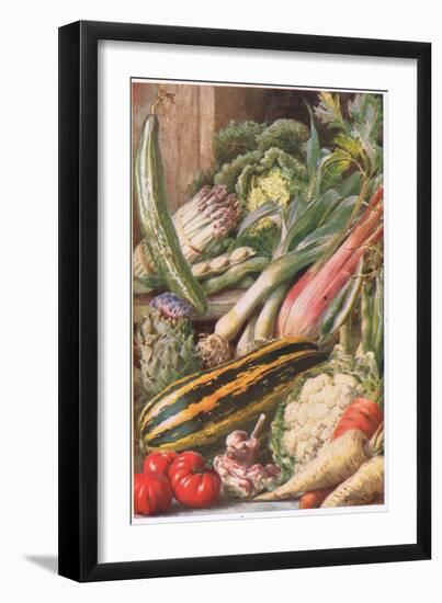 Garden Vegetables, Illustration from 'Garden Ways and Garden Days'-Louis Fairfax Muckley-Framed Giclee Print