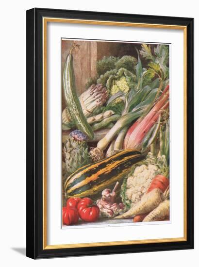 Garden Vegetables, Illustration from 'Garden Ways and Garden Days'-Louis Fairfax Muckley-Framed Giclee Print