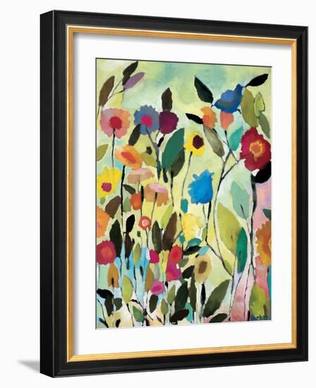 Garden with Blue Tulips-Kim Parker-Framed Premium Giclee Print