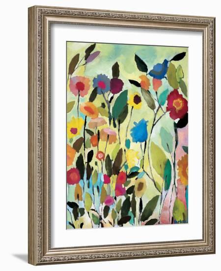 Garden with Blue Tulips-Kim Parker-Framed Giclee Print