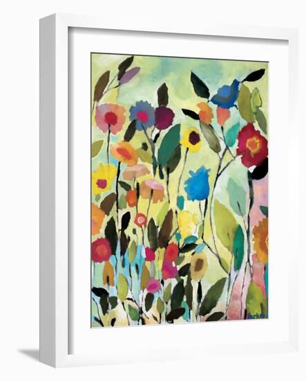 Garden with Blue Tulips-Kim Parker-Framed Giclee Print