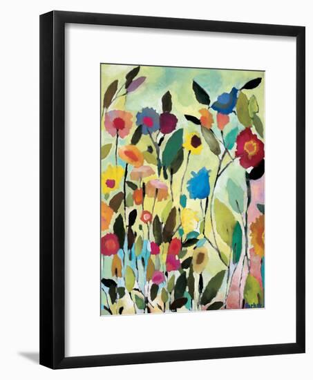 Garden with Blue Tulips-Kim Parker-Framed Giclee Print