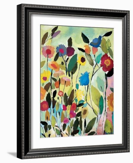 Garden with Blue Tulips-Kim Parker-Framed Giclee Print