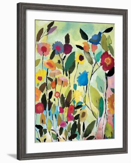 Garden with Blue Tulips-Kim Parker-Framed Giclee Print