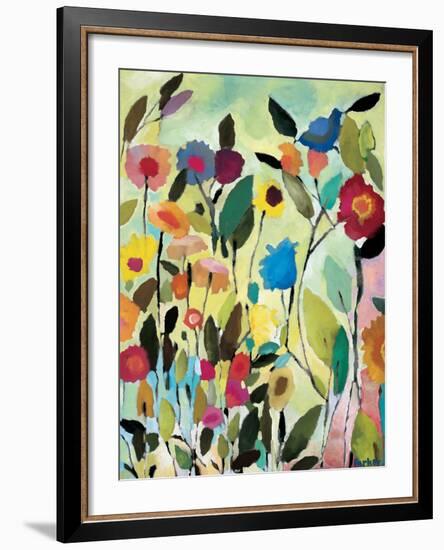 Garden with Blue Tulips-Kim Parker-Framed Giclee Print