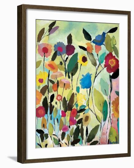 Garden with Blue Tulips-Kim Parker-Framed Giclee Print