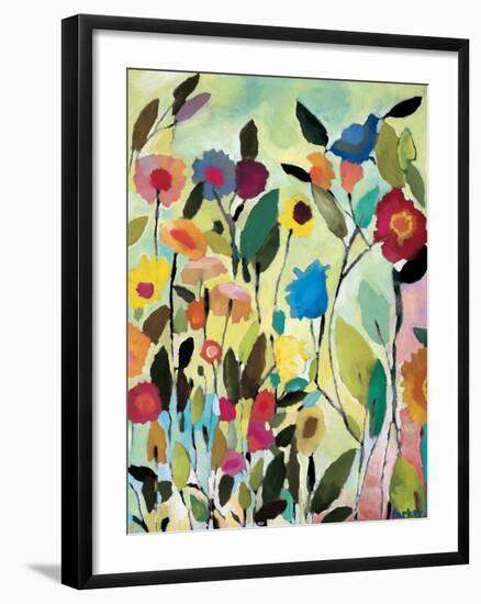 Garden with Blue Tulips-Kim Parker-Framed Giclee Print