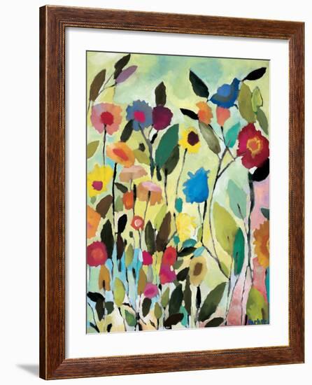 Garden with Blue Tulips-Kim Parker-Framed Giclee Print