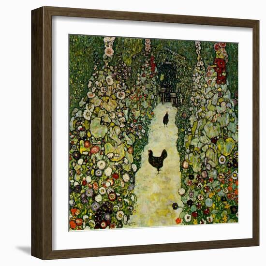 Garden with Chickens, 1916-Gustav Klimt-Framed Premium Giclee Print