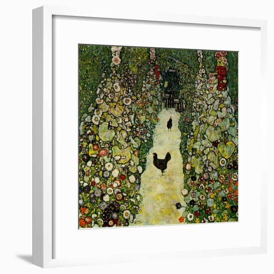 Garden with Chickens, 1916-Gustav Klimt-Framed Premium Giclee Print