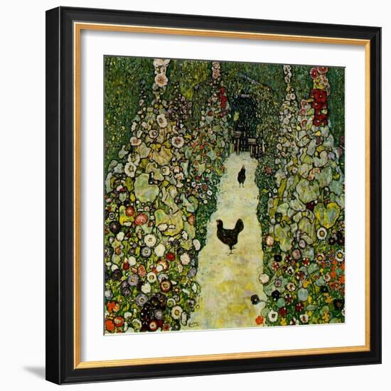 Garden with Chickens, 1916-Gustav Klimt-Framed Premium Giclee Print