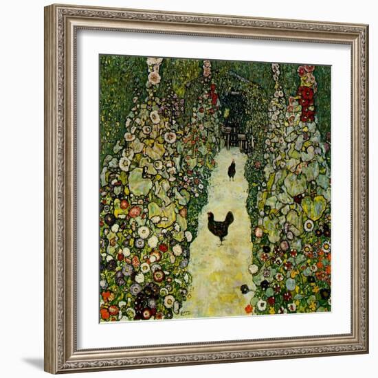 Garden with Chickens, 1916-Gustav Klimt-Framed Giclee Print