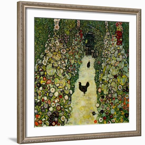 Garden with Chickens, 1916-Gustav Klimt-Framed Giclee Print