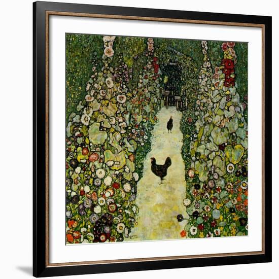 Garden with Chickens, 1916-Gustav Klimt-Framed Giclee Print