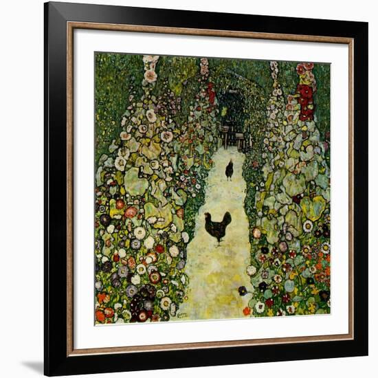 Garden with Chickens, 1916-Gustav Klimt-Framed Giclee Print