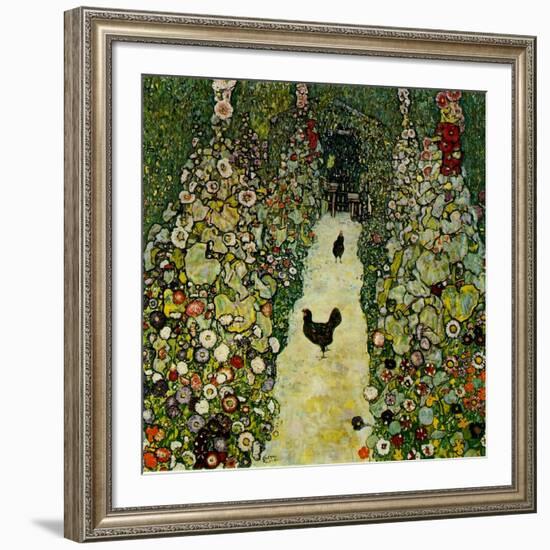 Garden with Chickens, 1916-Gustav Klimt-Framed Giclee Print